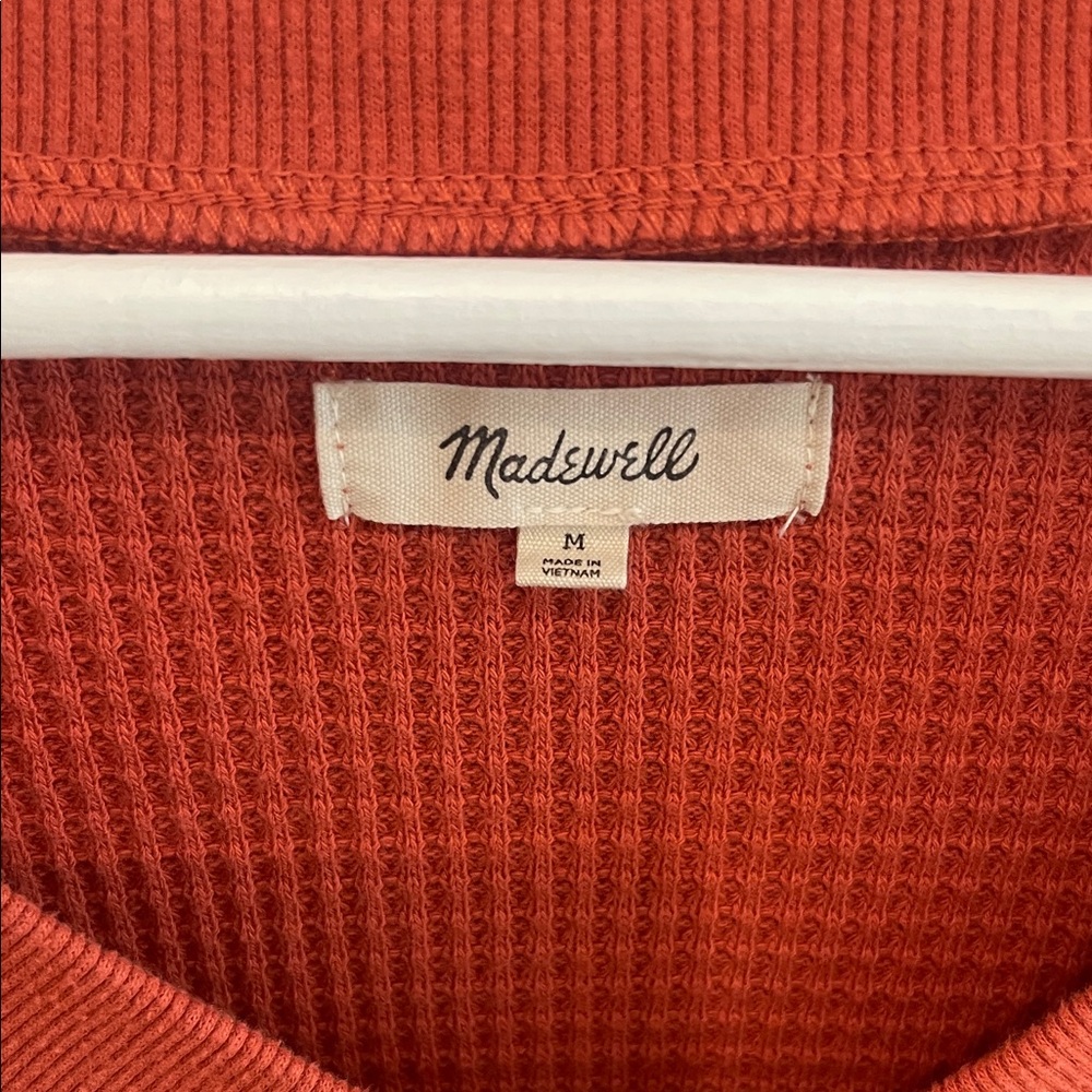 Madewell Southwest Clay Waffle V-Neck - Picture 2 of 4